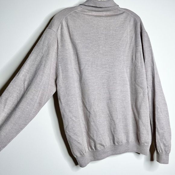 Pronto Uomo extra fine merino wool knit polo pullover sweater 3 button beige - Picture 9 of 11